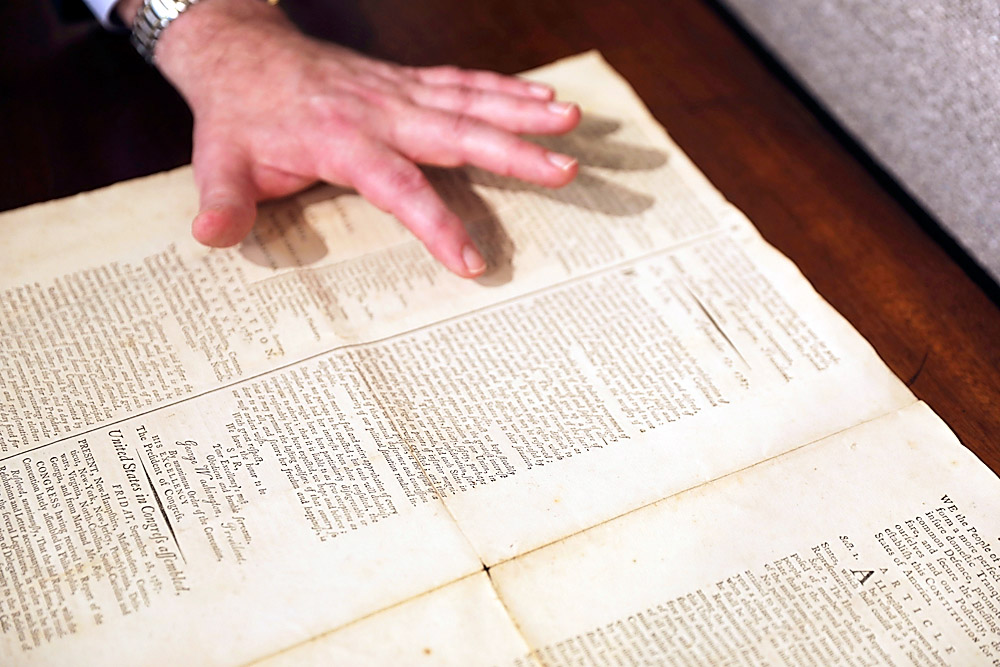 Copy of Constitution missing for centuries set for auction - Altoona Mirror